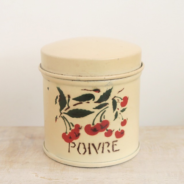 アンティーク チェリー キャニスター缶 Poivre