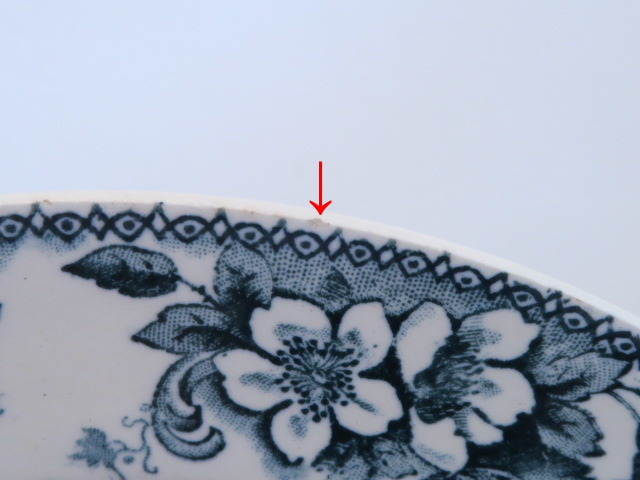 フランス アンティーク 深皿 ワイルドローズ Choisy le Roi製 Wild Rose