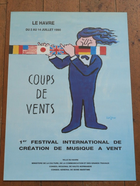 サヴィニャック オリジナルポスター Le Havre COUPS DE VENTS Savignac
