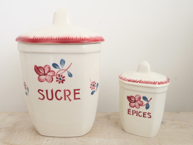 フランス アンティーク キャニスター スパイス入れ MARGARET EPICES Digoin Sarreguemines