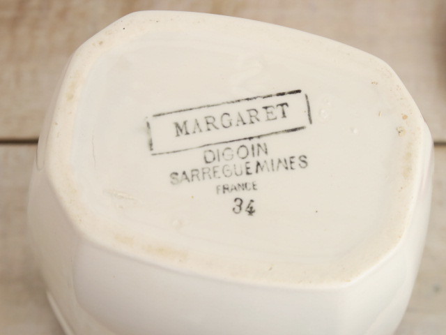 フランス アンティーク キャニスター 砂糖入れ MARGARET SUGRE Digoin Sarreguemines