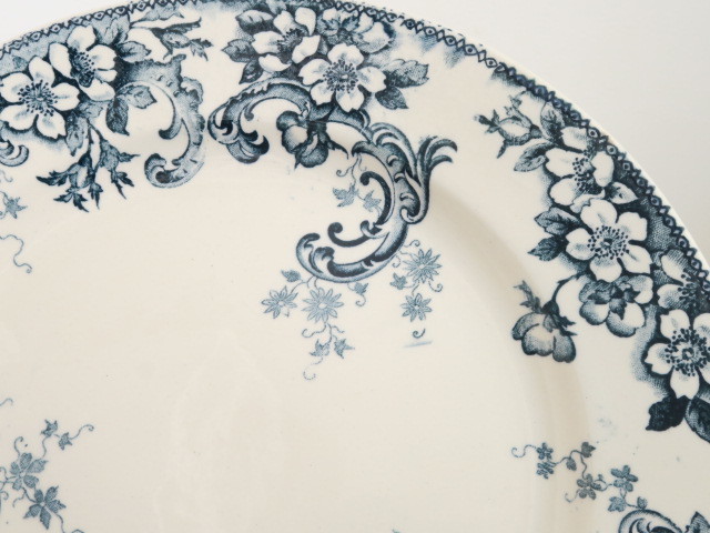 フランス アンティーク 皿 ワイルドローズ Choisy le Roi製 Wild Rose