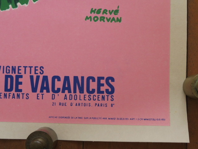 エルベ モルバン ビンテージポスター 1971年 Jeunesse au plein air Herve Morvan