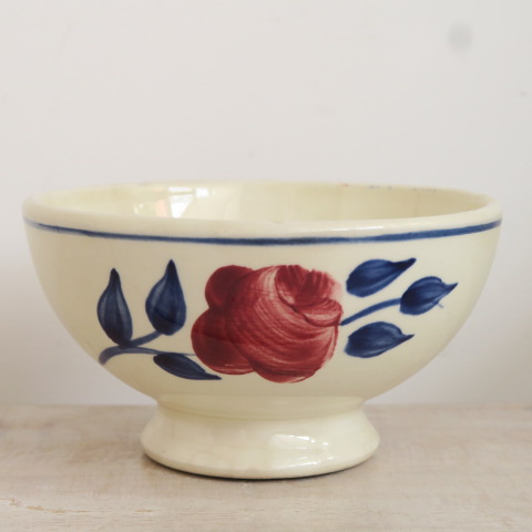 アンティーク カフェオレボウル ローズ Creil et Montereau