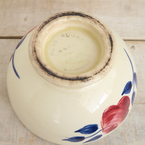 アンティーク カフェオレボウル ローズ Creil et Montereau