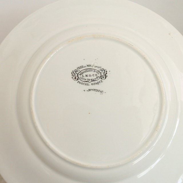 アンティーク皿 モントロー レリーフ Creil et Montereau