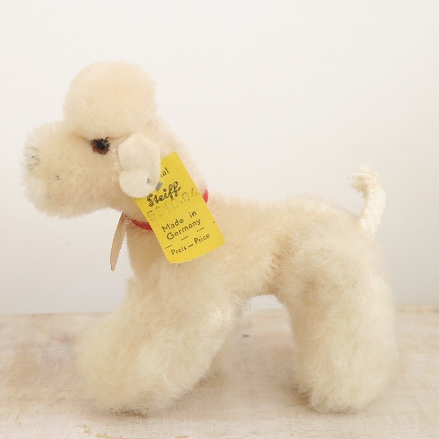 シュタイフ Steiff プードル ぬいぐるみ ホワイト アンティーク シュタイフ ホワイト プードル Steiff Snobby 10cm