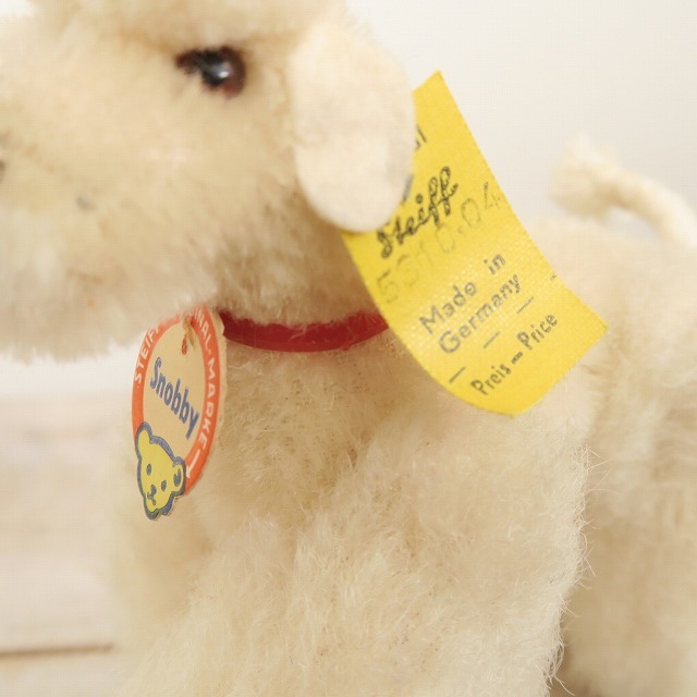 アンティーク シュタイフ ホワイト プードル Steiff Snobby 10cm