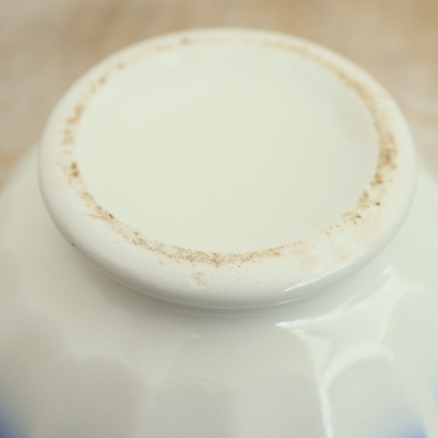 アンティーク プチ カフェオレボウル ブルー ウロコ Moulin des Loups製