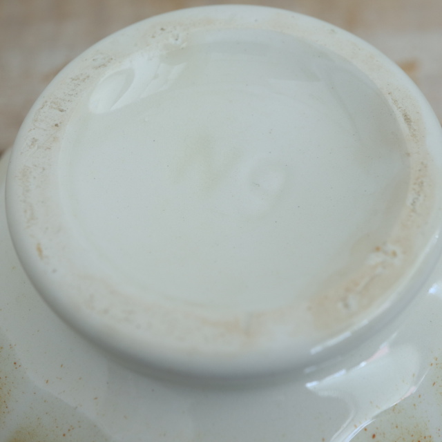 アンティーク プチ カフェオレボウル オレンジブラウン ウロコ Moulin des Loups製
