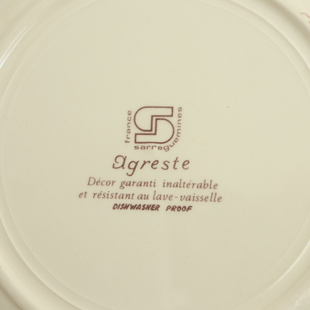 アンティーク プレート アグレスト デザート皿 フランス サルグミンヌ製 Agreste SARREGUEMINES