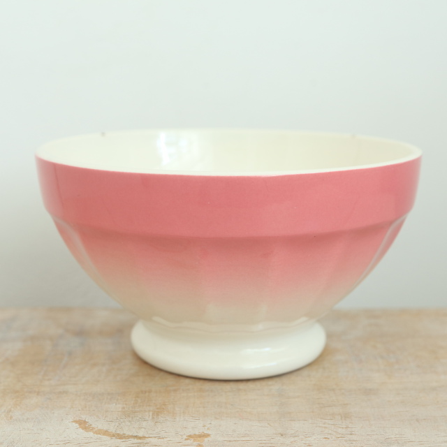 アンティーク カフェオレボウル ピンクグラデーション フランス ディゴワン&サルグミンヌ製 DIGOIN & SARREGUEMINES