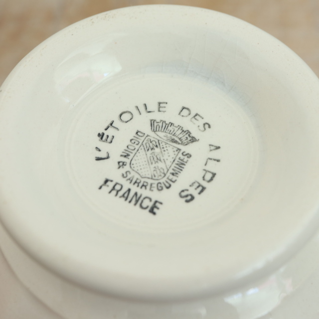 アンティーク カフェオレボウル ピンクグラデーション フランス ディゴワン&サルグミンヌ製 DIGOIN & SARREGUEMINES