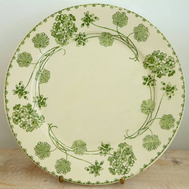 アンティークプレート ゼラニウム 皿 GERANIUM フランス サルグミンヌ製 U&C SARREGUEMINES