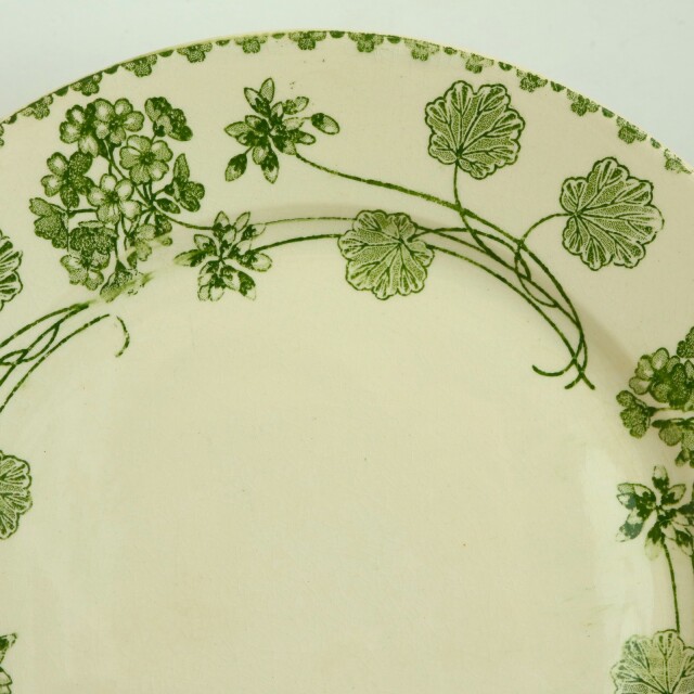 アンティークプレート ゼラニウム 皿 GERANIUM フランス サルグミンヌ製 U&C SARREGUEMINES