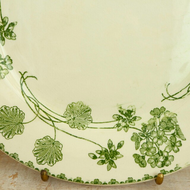 アンティークプレート ゼラニウム 皿 GERANIUM フランス サルグミンヌ製 U&C SARREGUEMINES