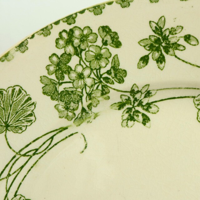 アンティークプレート ゼラニウム 皿 GERANIUM フランス サルグミンヌ製 U&C SARREGUEMINES