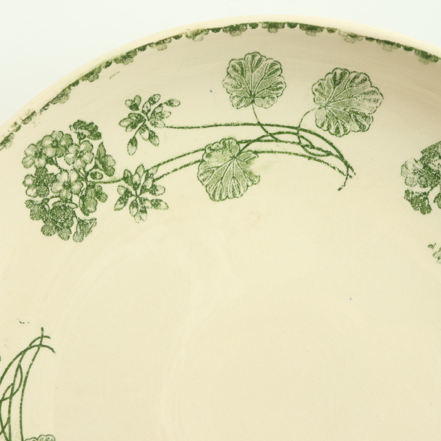 アンティーク コンポティエ ゼラニウム GERANIUM フランス サルグミンヌ製 U&C SARREGUEMINES