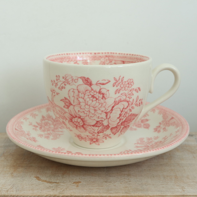 バーレイ Burleigh ピンクアジアティックフェザンツ カップ＆ソーサー