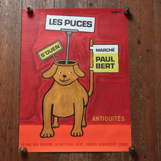 レイモン サヴィニャック クリニャンクール 蚤の市 リトグラフ ポスター LES PUSES Saint Ouen SAVIGNAC