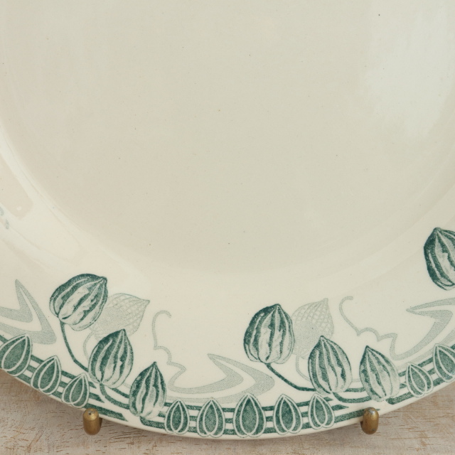 アンティークプレート ホオズキ 皿 PHYSALIS フランス クレイユモントロー製 Creil Montereau