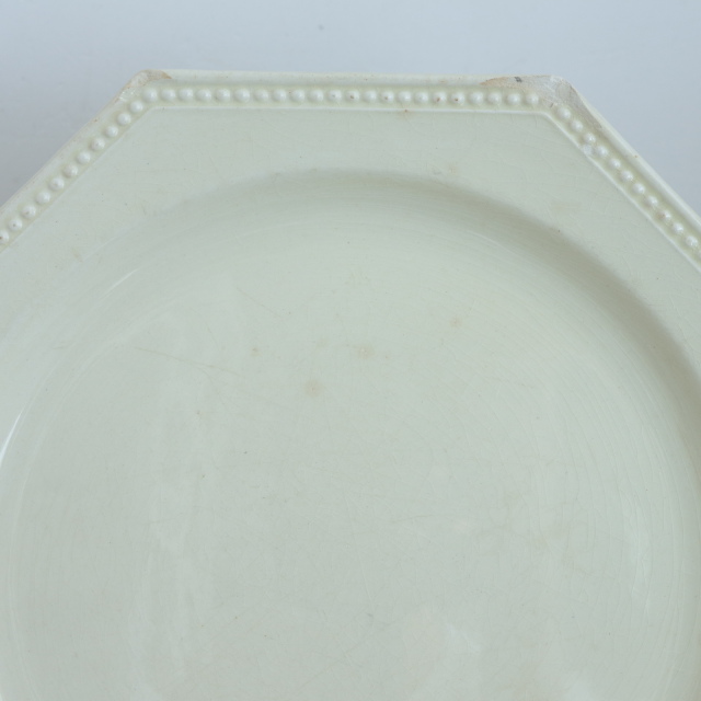 アンティーク プレート オクトゴナル デザート皿 フランス モントロー製 Montereau