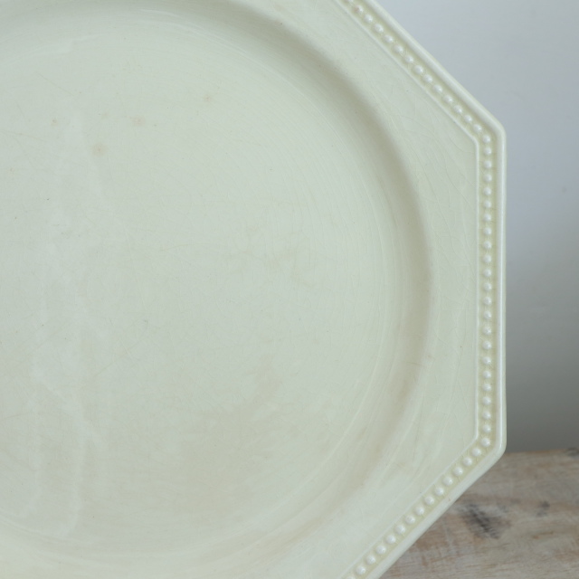 アンティーク プレート オクトゴナル デザート皿 フランス モントロー製 Montereau