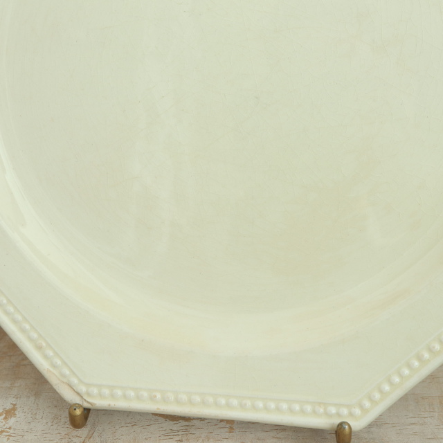 アンティーク プレート オクトゴナル デザート皿 フランス モントロー製 Montereau