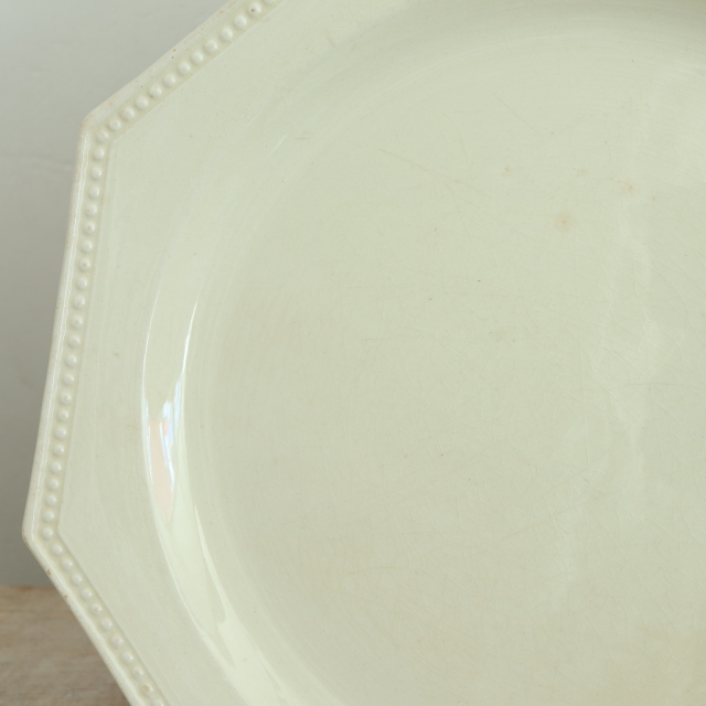 アンティーク プレート オクトゴナル デザート皿 フランス モントロー製 Montereau