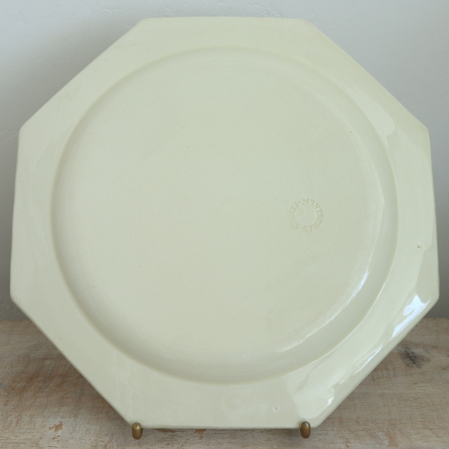 アンティーク プレート オクトゴナル デザート皿 フランス モントロー製 Montereau