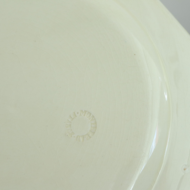 アンティーク プレート オクトゴナル デザート皿 フランス モントロー製 Montereau