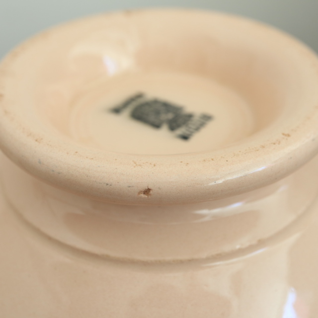 アンティーク カフェオレボウル サーモンピンク フランス ディゴワン&サルグミンヌ製 DIGOIN & SARREGUEMINES