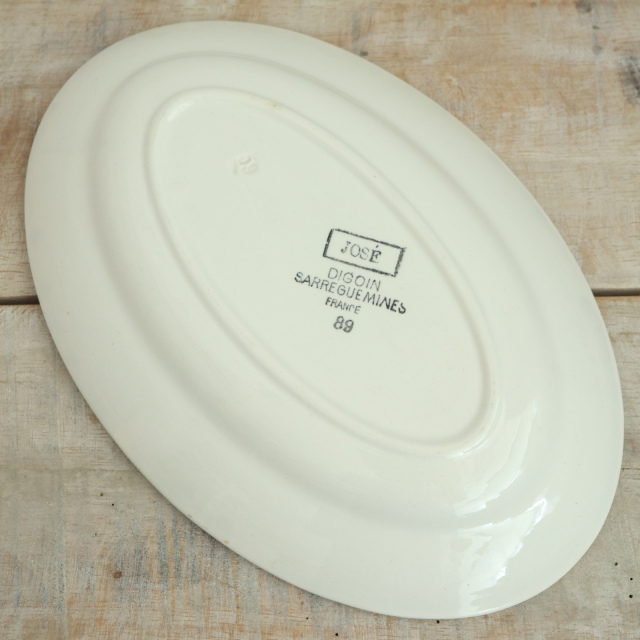 Digoin & Sarreguemines オーバル皿 オールドバカラ アンティーク DE BOUCHE A OREILLE