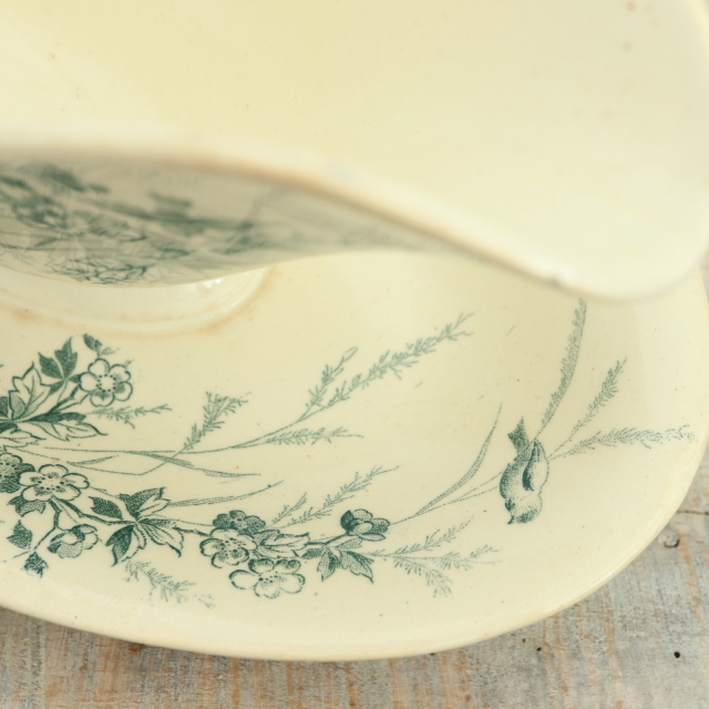 Salins linotte ブルーグリーン　小鳥　フランス　蝶々　グリーン Salins linotte ブルーグリーン 小鳥 フランス 蝶々 グリーン
