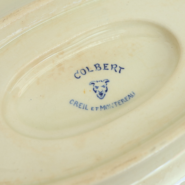 アンティーク 蓋付き ソーシエール COLBERT フランス クレイユモントロー製 Creil Montereau