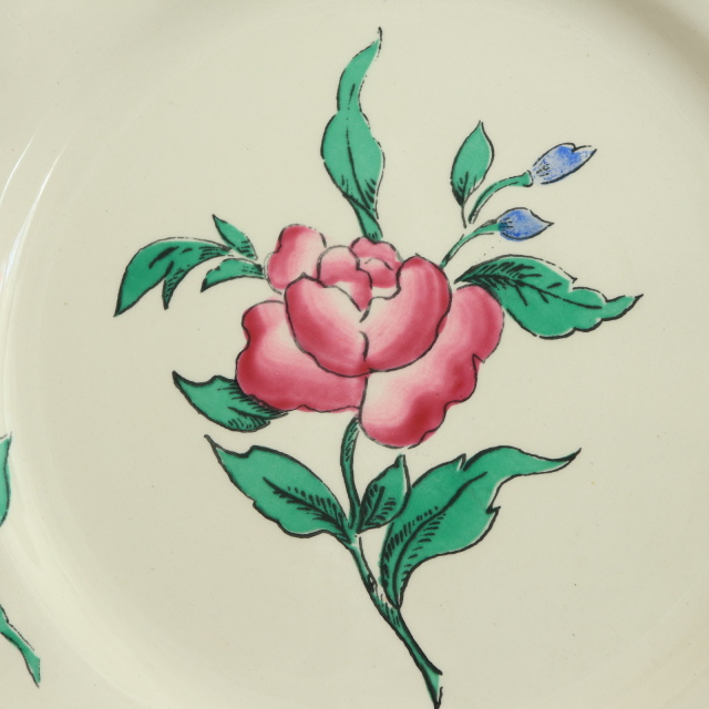 アンティーク プレート リクヴィール デザート皿 RIQUEWIHRフランス サルグミンヌ製 SARREGUEMINES