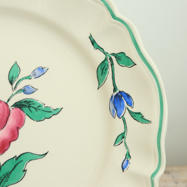 アンティーク プレート リクヴィール デザート皿 RIQUEWIHRフランス サルグミンヌ製 SARREGUEMINES