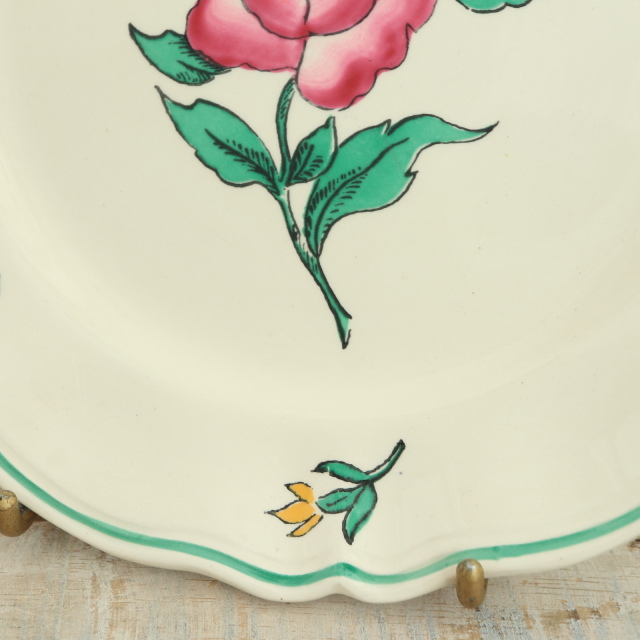 アンティーク プレート リクヴィール デザート皿 RIQUEWIHRフランス サルグミンヌ製 SARREGUEMINES