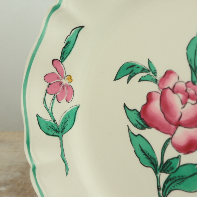 アンティーク プレート リクヴィール デザート皿 RIQUEWIHRフランス サルグミンヌ製 SARREGUEMINES