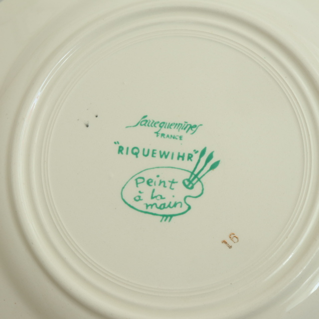 アンティーク プレート リクヴィール デザート皿 RIQUEWIHRフランス サルグミンヌ製 SARREGUEMINES