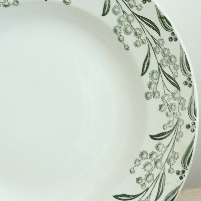 フランスアンティーク　St.Amand ミモザ　サンタマン　2枚セット アンティーク プレート 深皿 ミモザ MIMOSA フランス サンタマン製