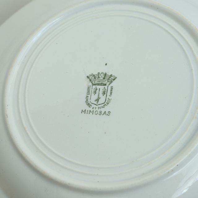アンティーク プレート 深皿 ミモザ MIMOSA フランス サンタマン製
