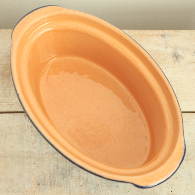 ベッコフ鍋 小花 ダークブルー 21cmサイズ アルザス地方 スフレンハイム焼き 陶器製