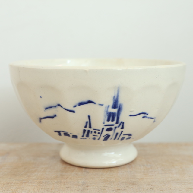 アンティーク カフェオレボウル ルルド SOUVENIR DE LOURDES サンタマン製 SAINT AMAND