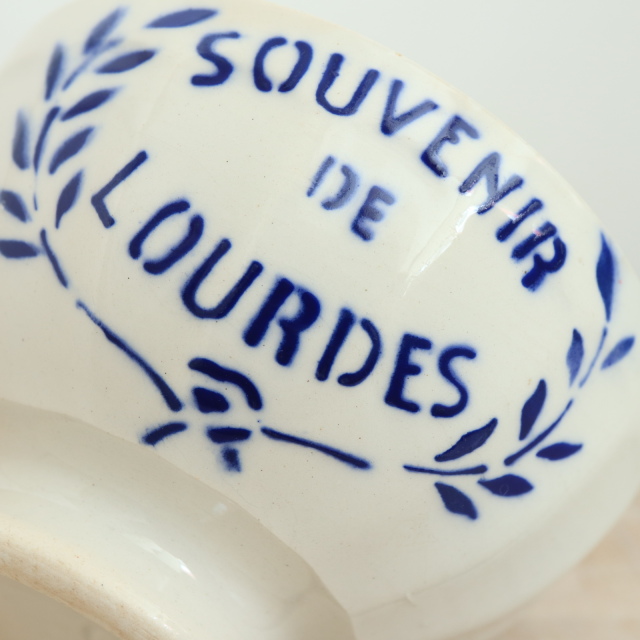 アンティーク カフェオレボウル ルルド SOUVENIR DE LOURDES サンタマン製 SAINT AMAND