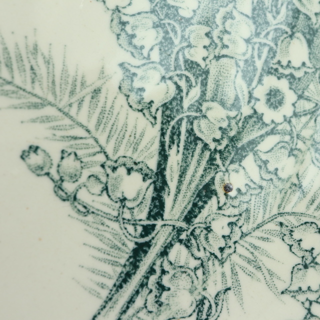 アンティーク コンポティエ スズラン フランス サンタマン製 MUGUET ST.AMAND AMANDINOISE