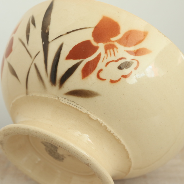 本日最終セール　美品　フランスアンティーク バドンヴィレー製　カフェオレボウル ○アンティーク1923年 ○カフェオレボウル○ バドンヴィレー