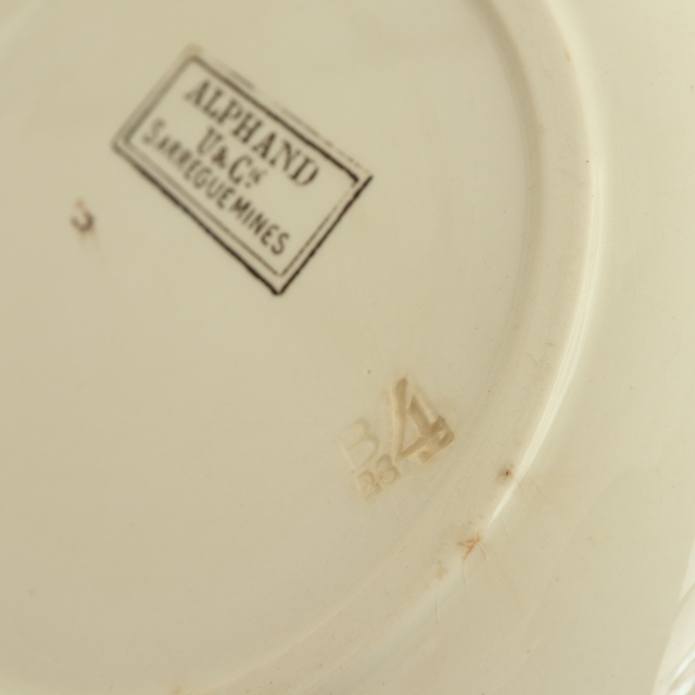 サルグミンヌ窯　ALPHANDプレート U&C Sarreguemines 