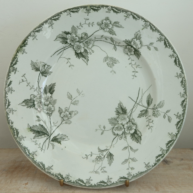 アンティーク プレート ロゼット 皿 ROSETTE フランス サンタマン製 SAINT AMAND