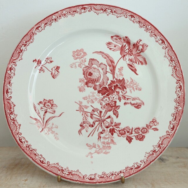 フランス　アンティーク　サルグミンヌ　平皿 Sarreguemines サルグミンヌ アンファン リシャール 平皿